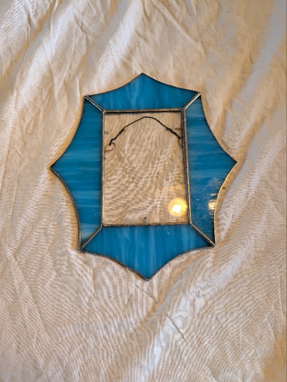 2/40$ Vintage Blue Stained Glass Decorative Wall Frame